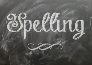 Spelling on chalkboard
